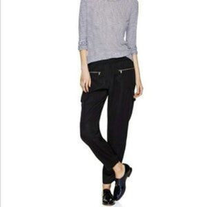 Aritzia Babaton Raegan Lyocell Slim Cargo Jogger Pant In Black Sz XS